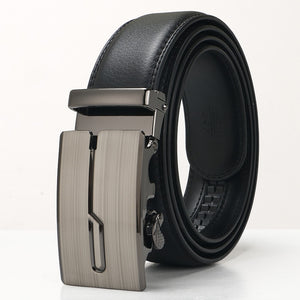 New Men Cowhide Belt Automatic Buckle Belt