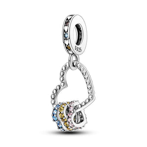 Chams De Plata 925 Heart Butterfly Drop Earring