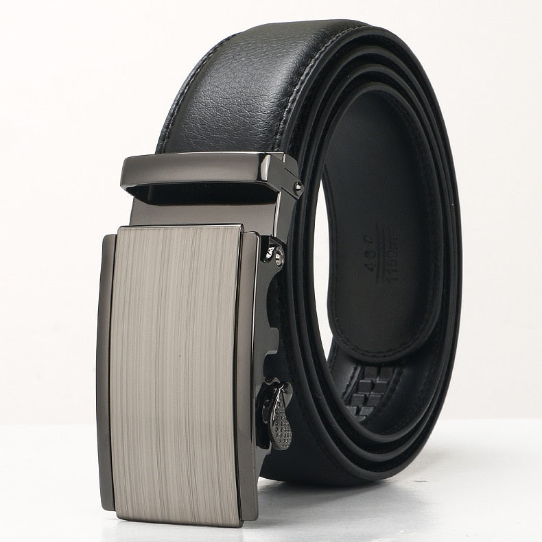 New Men Cowhide Belt Automatic Buckle Belt