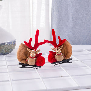 Christmas Elk Ear Hair Clip Women Girl Santa Snowman