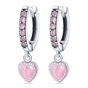 Chams De Plata 925 Heart Butterfly Drop Earring