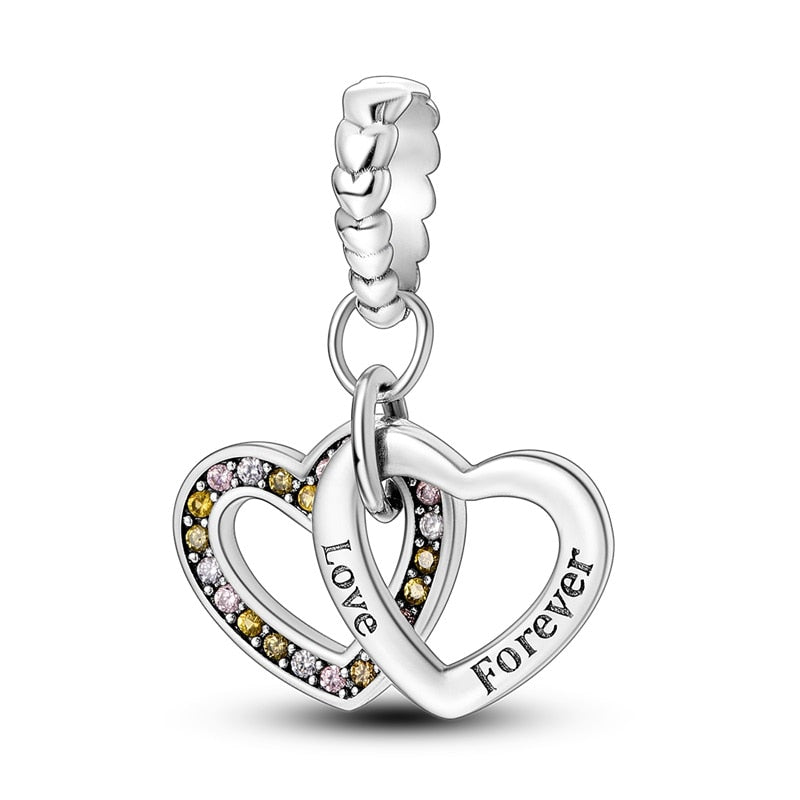 Chams De Plata 925 Heart Butterfly Drop Earring