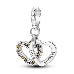 Chams De Plata 925 Heart Butterfly Drop Earring