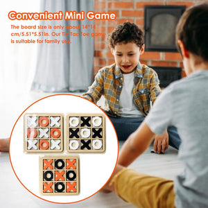 Tic-Tac-Toe Game Mini Wooden Board Game