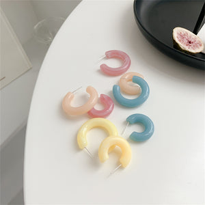 2021 Korea fresh and sweet summer candy circle earrings new trendy simple wild temperament earring earrings women