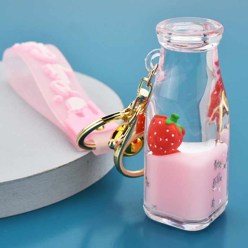 Creative Floating Fruit Yogurt Bottle Pendant