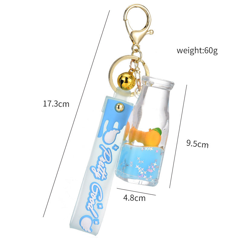 Creative Floating Fruit Yogurt Bottle Pendant