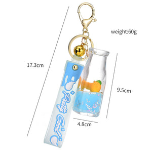 Creative Floating Fruit Yogurt Bottle Pendant