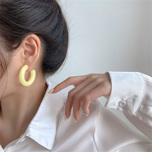 2021 Korea fresh and sweet summer candy circle earrings new trendy simple wild temperament earring earrings women