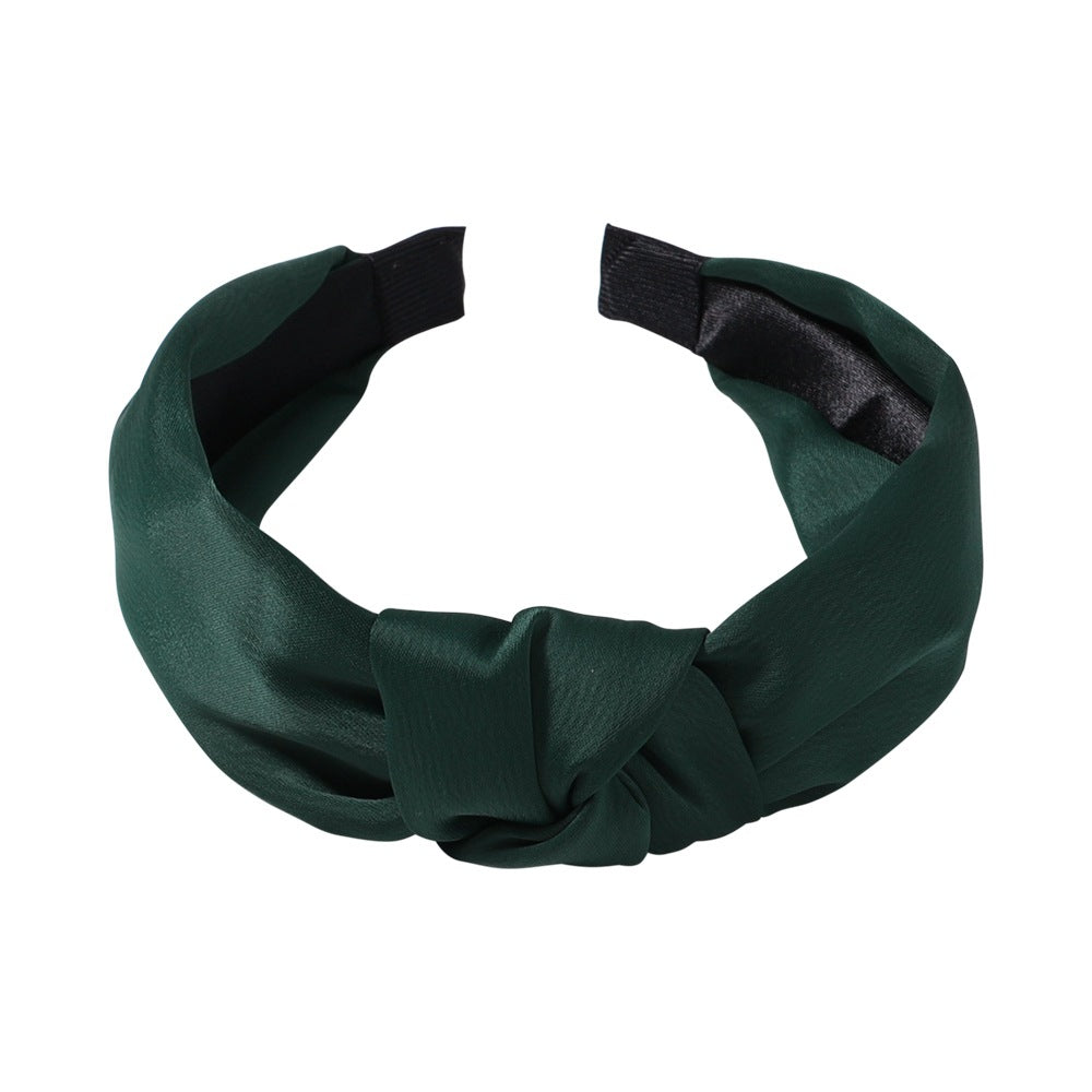 Hair Accessories Satin Texture Knotted Hair Hoop Sweet Hair Accessories Classic Temperament Wide Version Headband 2610