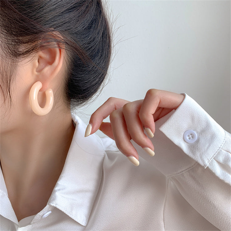 2021 Korea fresh and sweet summer candy circle earrings new trendy simple wild temperament earring earrings women