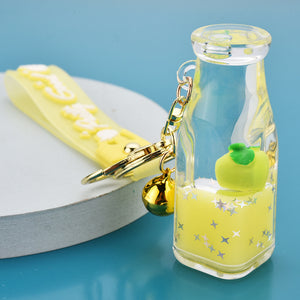 Creative Floating Fruit Yogurt Bottle Pendant