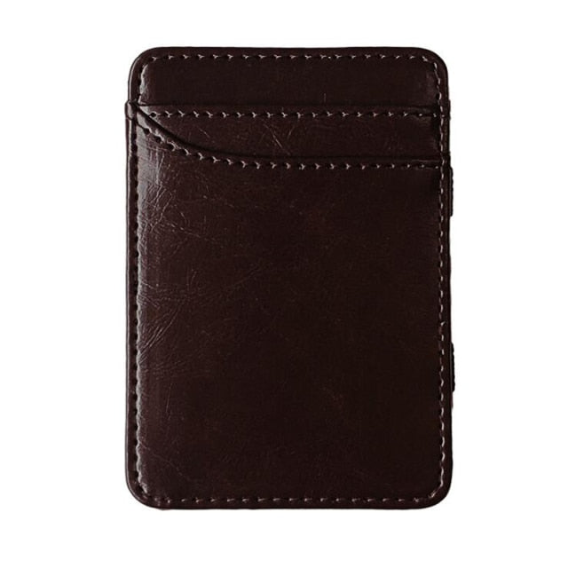 Slim Men's Leather Magic Wallet Korea Designer Credit Card Holder Women Small Cash Clip