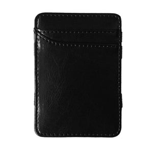 Slim Men's Leather Magic Wallet Korea Designer Credit Card Holder Women Small Cash Clip