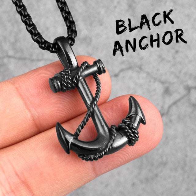 Stainless Steel Sea Anchor Sailor Necklaces Chain Pendants Fashion Jewellery Gift for Boy