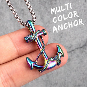 Stainless Steel Sea Anchor Sailor Necklaces Chain Pendants Fashion Jewellery Gift for Boy