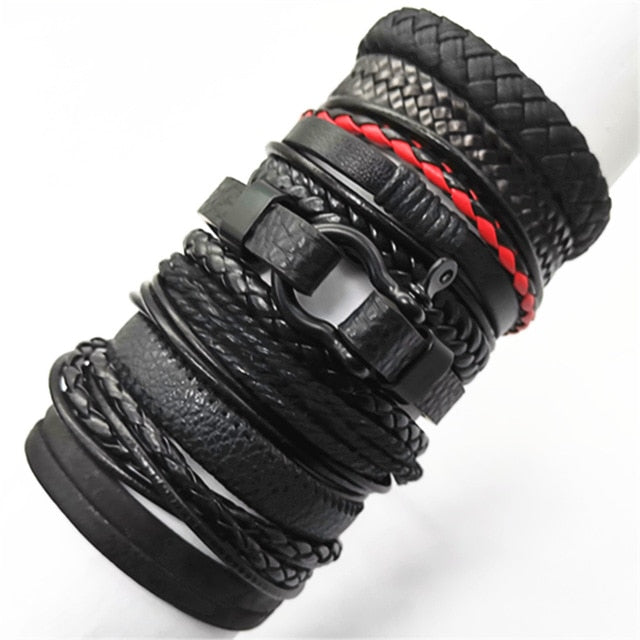 Male Women Leather Bracelet Men Bangle  Jewellery Gift