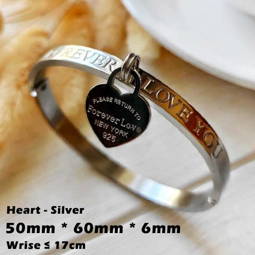 Crystal Bracelets for Women Fashion Bangle Bracelet Titanium Love Pulseiras Stainless Steel Bangles Feminina Jewelry