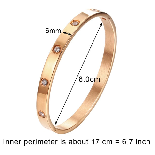 Crystal Bracelets for Women Fashion Bangle Bracelet Titanium Love Pulseiras Stainless Steel Bangles Feminina Jewelry