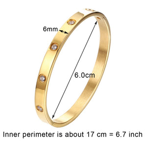 Crystal Bracelets for Women Fashion Bangle Bracelet Titanium Love Pulseiras Stainless Steel Bangles Feminina Jewelry