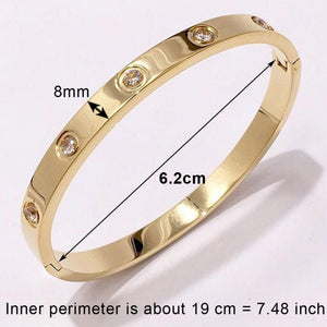 Crystal Bracelets for Women Fashion Bangle Bracelet Titanium Love Pulseiras Stainless Steel Bangles Feminina Jewelry