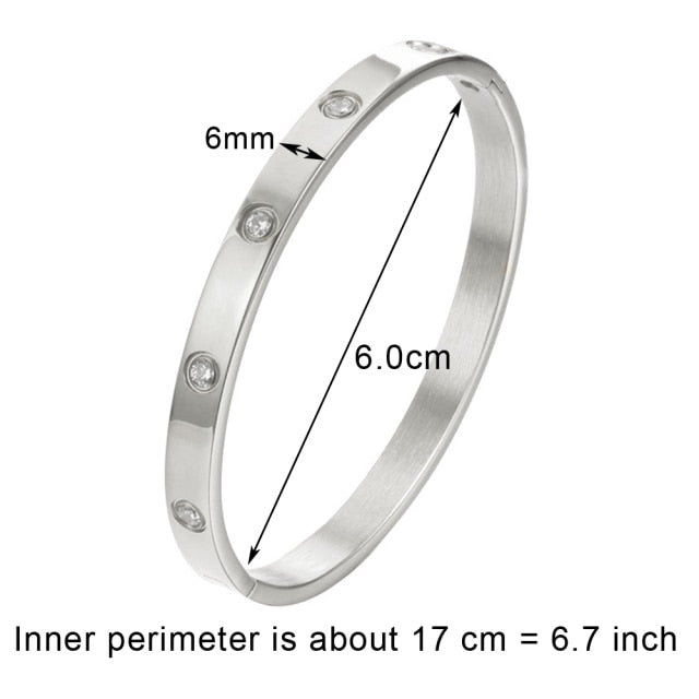 Crystal Bracelets for Women Fashion Bangle Bracelet Titanium Love Pulseiras Stainless Steel Bangles Feminina Jewelry