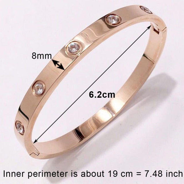 Crystal Bracelets for Women Fashion Bangle Bracelet Titanium Love Pulseiras Stainless Steel Bangles Feminina Jewelry