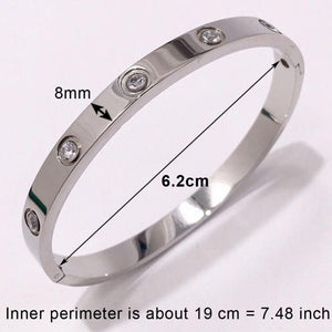 Crystal Bracelets for Women Fashion Bangle Bracelet Titanium Love Pulseiras Stainless Steel Bangles Feminina Jewelry