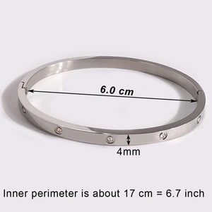 Crystal Bracelets for Women Fashion Bangle Bracelet Titanium Love Pulseiras Stainless Steel Bangles Feminina Jewelry