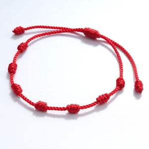 7 Knots Red String Bracelet for Evil Eye Protection, Prosperity Friendship Bracelet