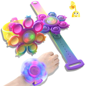 Octopus Spinning Pop Fidget Spinner Fidget Toys Anti Stress Pops Wristband Light Bracelet