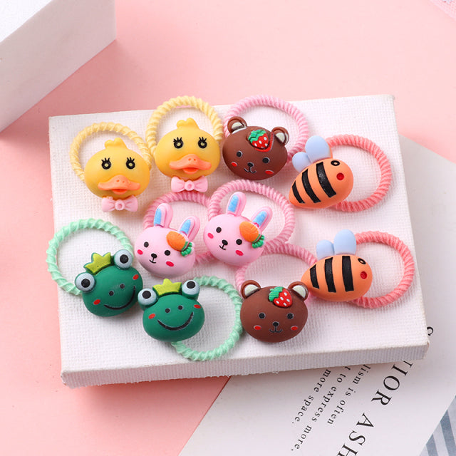 10PCS/Set Cute Cartoon Animals Hair bands Girls