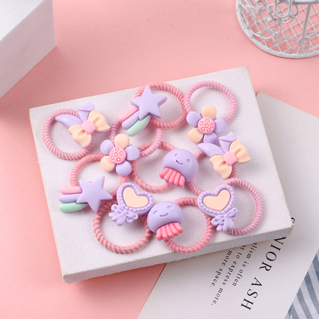 10PCS/Set Cute Cartoon Animals Hair bands Girls