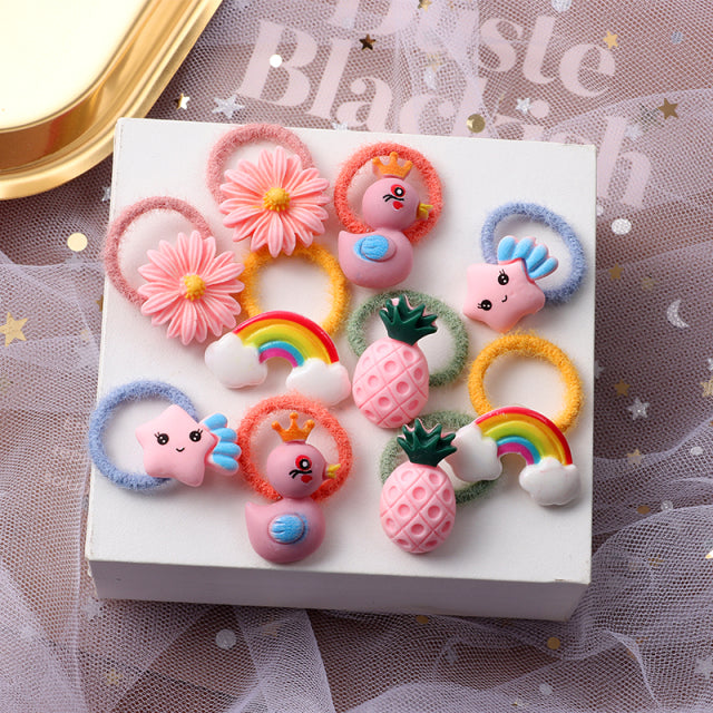 10PCS/Set Cute Cartoon Animals Hair bands Girls