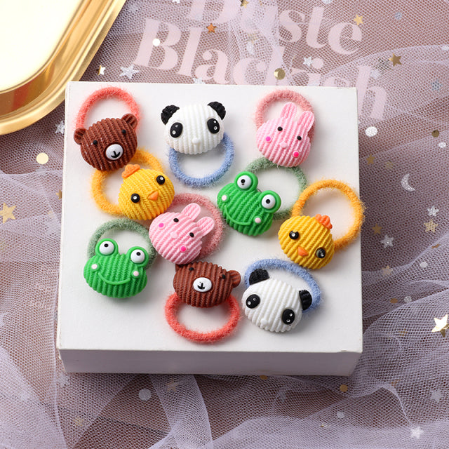 10PCS/Set Cute Cartoon Animals Hair bands Girls