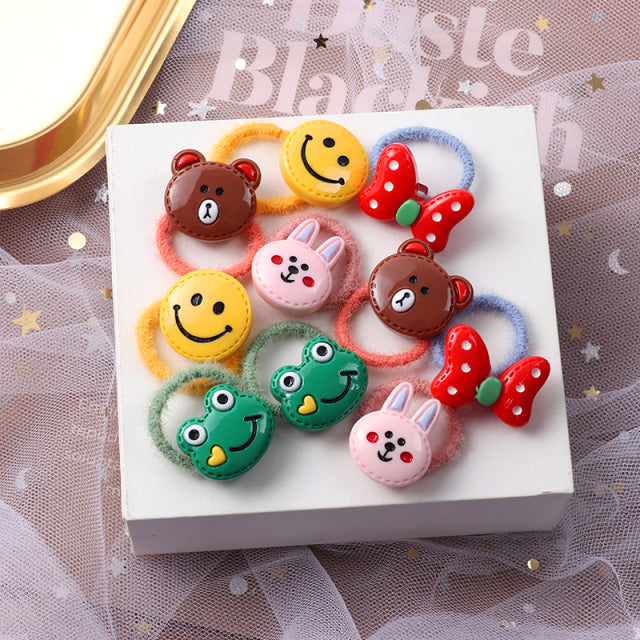 10PCS/Set Cute Cartoon Animals Hair bands Girls