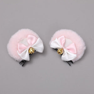 1pair Lovely Cat Ear Hair Clips Cute Cat Ear Hairpin Plush Pair Clips